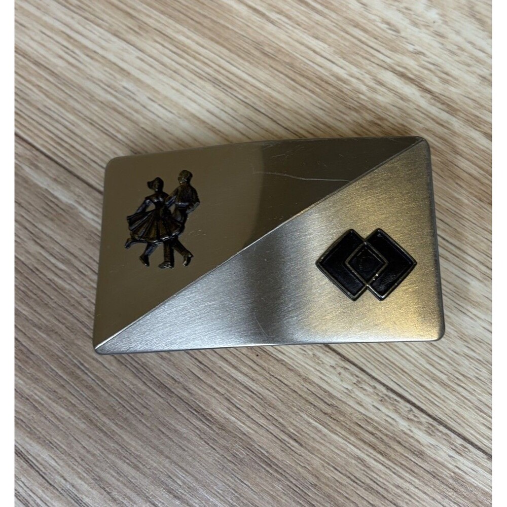Belt Buckle With Nickel ATED Square Dance Western Vintage From Marshfield Wisco